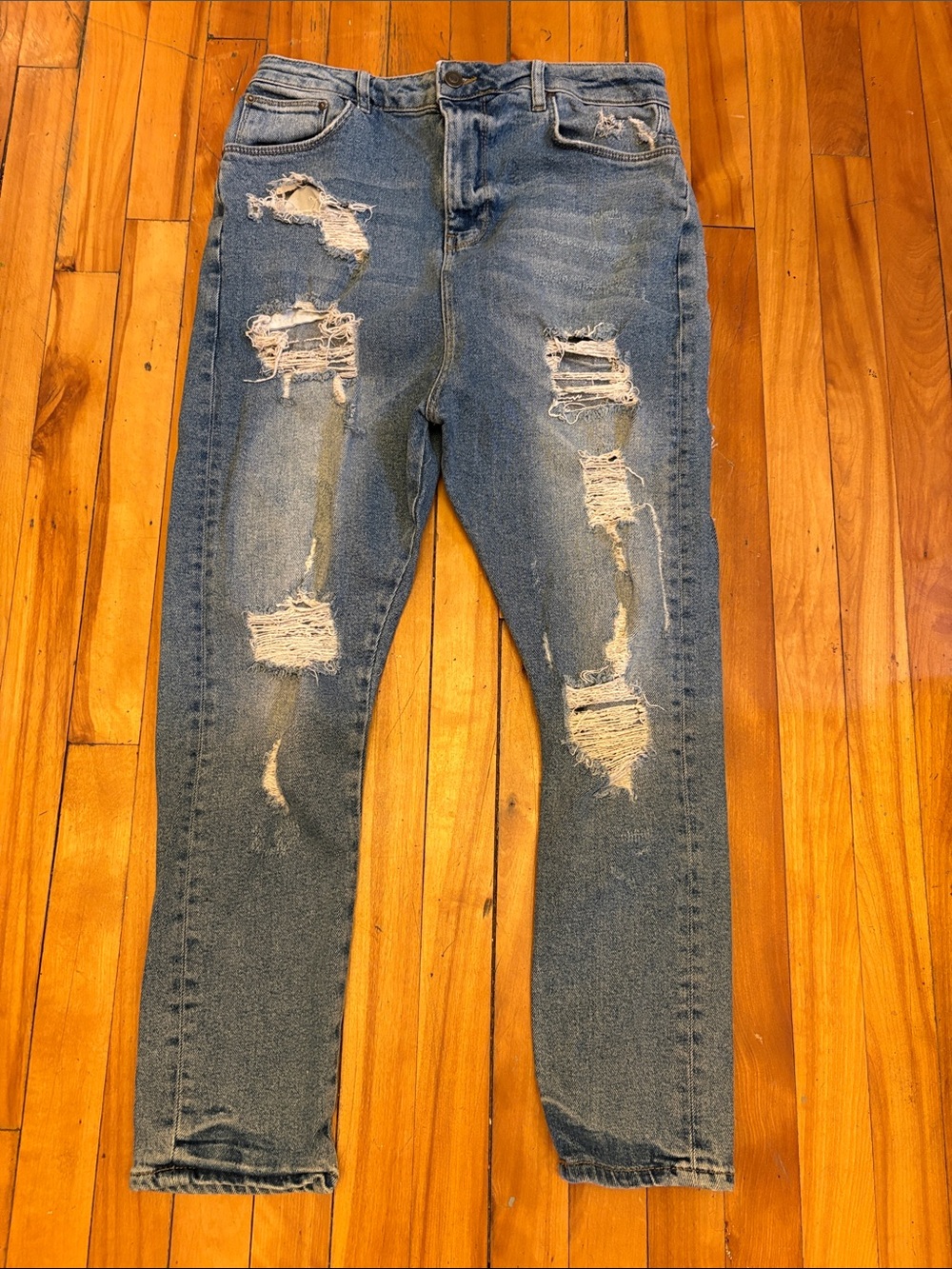 ASOS Women's Light Blue Distressed Skinny Jeans - Waist 30